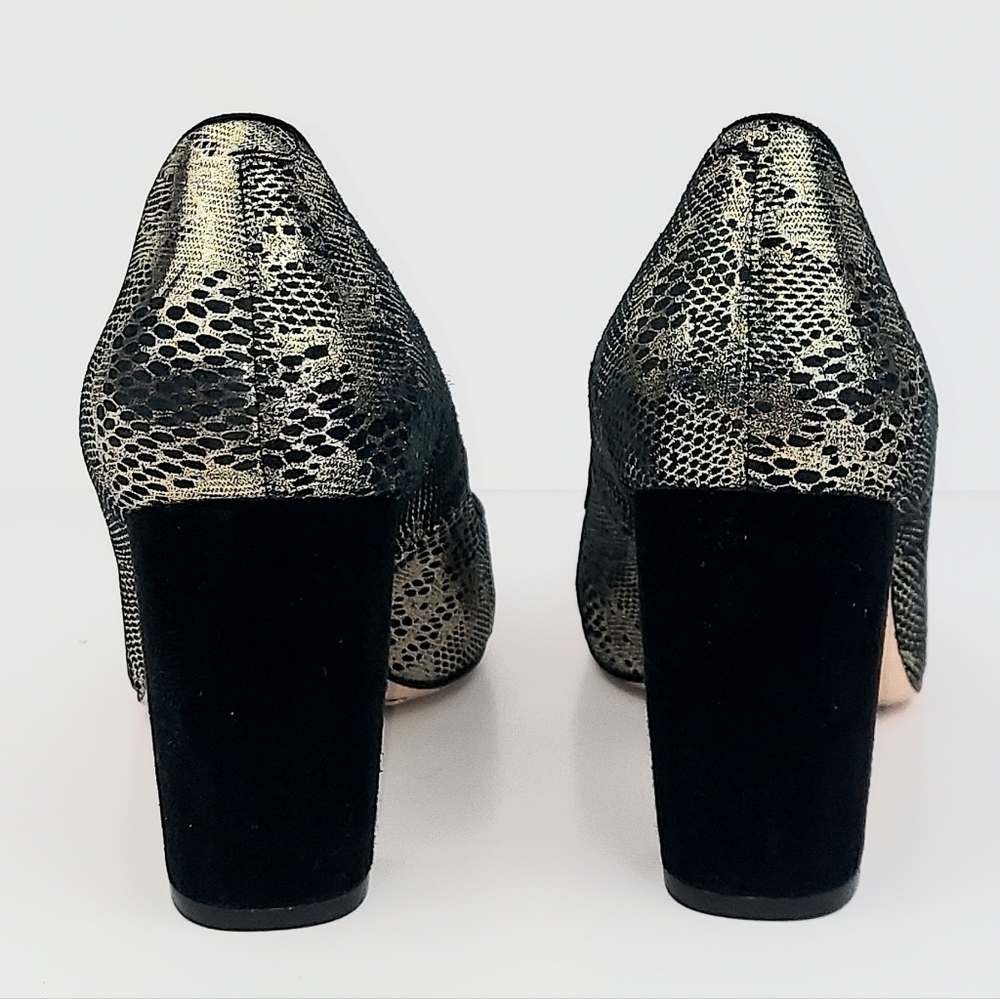 Anthropologie Corso Como Anya Pumps Metallic Lace 7.5 - Picture 10 of 14